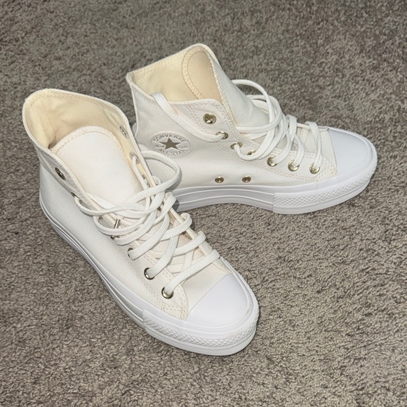 Converse Shoes - Converse Cream High-Top Sneakers